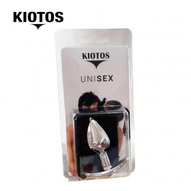 KIOTOS Purple Gem Butt Plug - dop anal din aluminiu cu baza tip ancora cu bijuterie violet