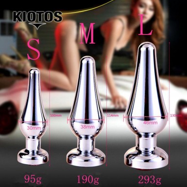 KIOTOS White Jewel Butt Plug - aluminum butt plug with white jewel