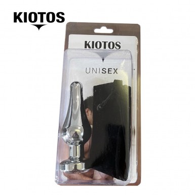 KIOTOS White Jewel Butt Plug - dop anal din aluminiu cu bijuterie de culoare alba