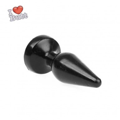 I LOVE BUTT! Classic Butt Plug - black PVC plastic butt plug