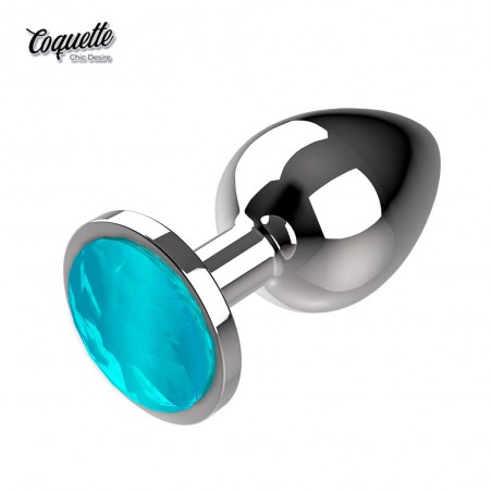 COQUETTE Chic Desire Blue Gem Anal Plug - metal butt plug with blue jewel