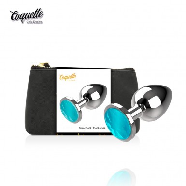 COQUETTE Chic Desire Blue Gem Anal Plug - dop anal din metal cu bijuterie albastra