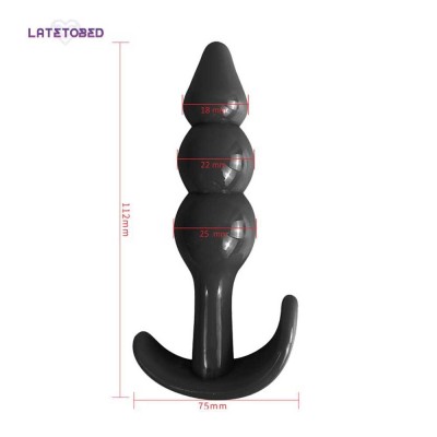 LATETOBED Gevil Anchor Butt Plug Black - dop anal din TPE cu baza tip ancora in negru