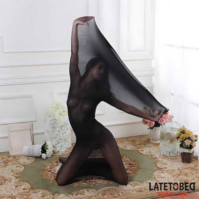 LATETOBED BDSM Bodystocking - bodystocking pentru intregul corp in negru