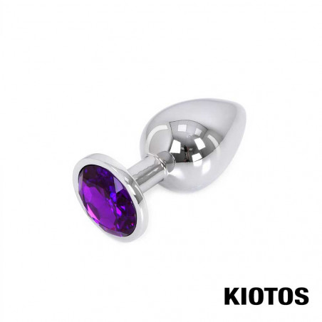 Aluminum Butt Plug with Purple Jewel by KIOTOS