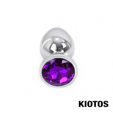 Aluminium Butt Plug with Purple Jewel by KIOTOS