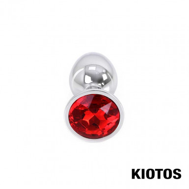 Aluminium Butt Plug with Red Jewel by KIOTOS