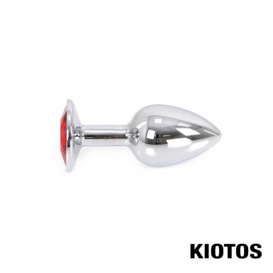 Aluminium Butt Plug with Red Jewel by KIOTOS