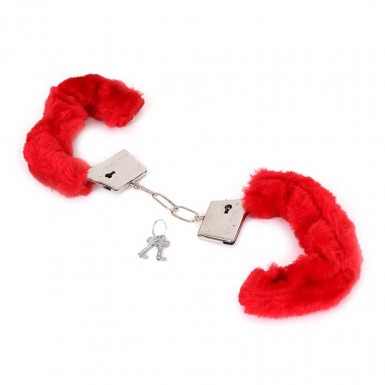 Thin-Metal Handcuffs with Red Plush