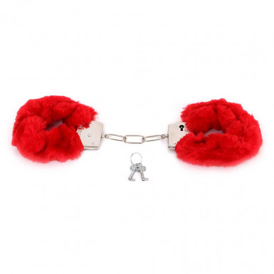 Thin-Metal Handcuffs with Red Plush