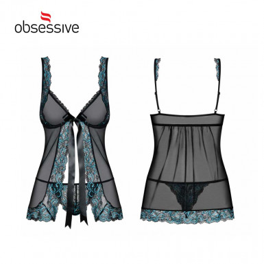 Babydoll Obsessive Amanta - sexy and delightful babydoll in black and turquoise