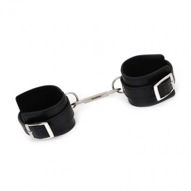 Wrist Cuffs with Double Hook - made of PU-leather in black