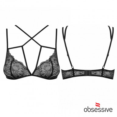 Obsessive Frivolla Bra Black - sexy lacy bra with adjustable straps