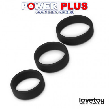 Power Plus Soft Silicone Pro Cock Ring - set de 3 inele penis din silicon