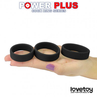 Power Plus Soft Silicone Pro Cock Ring - set de 3 inele penis din silicon