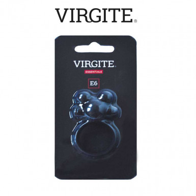 Virgite Vibrating Cock Ring - inel penis negru din silicon cu vibratii impermeabil