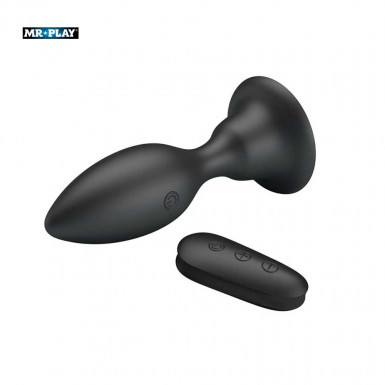 Mr. Play Vibrating Anal Plug Classic - rechargable vibrating anal plug with remote control in black