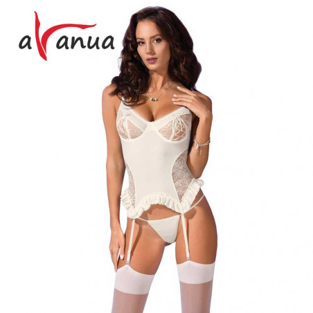 Corset Avanua Bianca - corset elegant ocru cu tanga