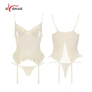 Corset Avanua Bianca - corset elegant ocru cu tanga