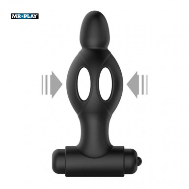 Mr. Play Anal Plug with Vibrating Bullet - dop anal cu glont vibrator in negru