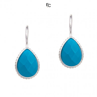 Sterling Silver Earrings with Turquoise (02-1306BLU)