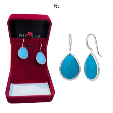 Sterling Silver Earrings with Turquoise (02-1306BLU)