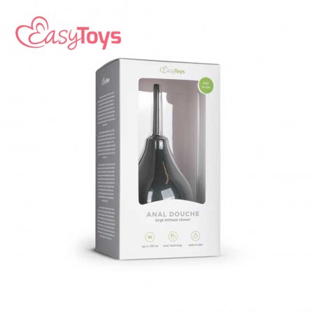 EASYTOYS Anal Douche Black - irigator anal de cauciuc negru de calitate