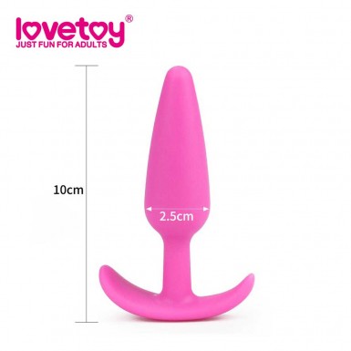 LOVETOY Lure Me Butt Plug Slim - dop anal din silicon cu baza tip ancora in roz